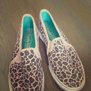 Cheetah print Keds slip on tennies